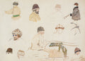Vasily Surikov Male Heads with Winter Caps 1887 Fine Art Print