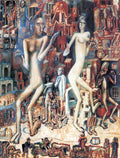 Pavel Filonov Man and Woman (Adam and Eve) 1913 Fine Art Print