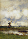 Johan Hendrik Weissenbruch Man in a Boat in a Canal 1893 Fine Art Print