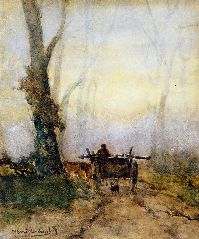 Johan Hendrik Weissenbruch Man on a Cart in Wood 1893 Fine Art Print