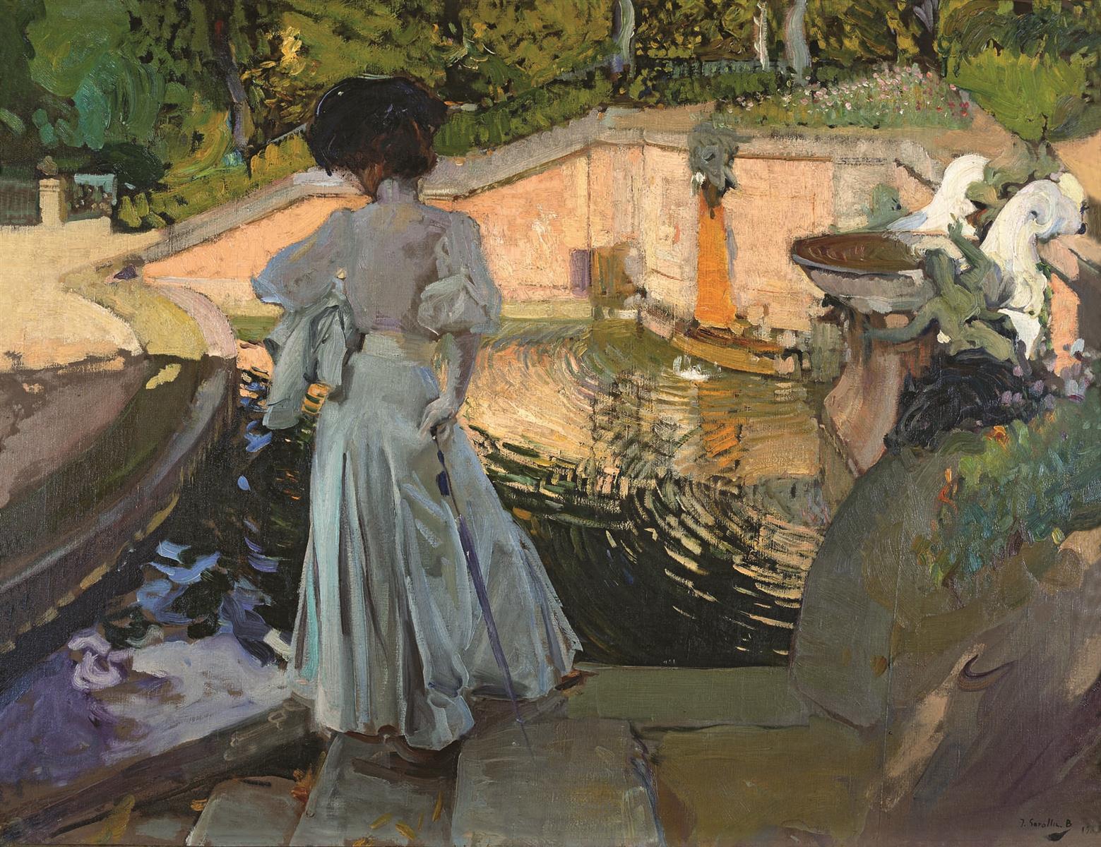Joaquín Sorolla Maria looking at the Fish 1906 Fine Art Print