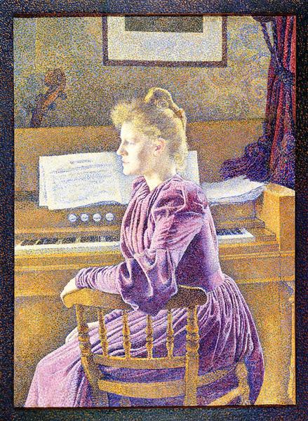 Theo van Rysselberghe Maria Sethe at the Harmonium 1891 Fine Art Print