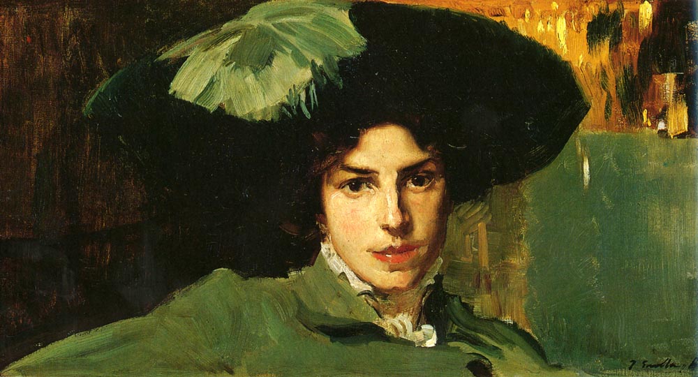 Joaquín Sorolla Maria with hat 1910 Fine Art Print