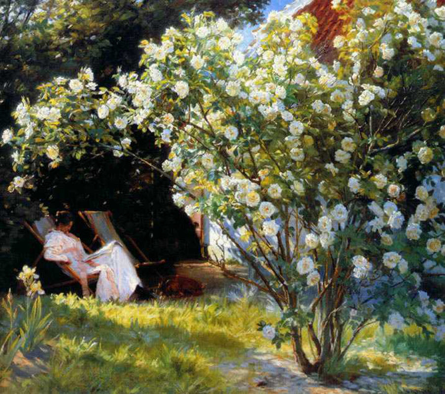 Peder Severin Kroyer Marie in the Garden (The Roses) 1893 Fine Art Print
