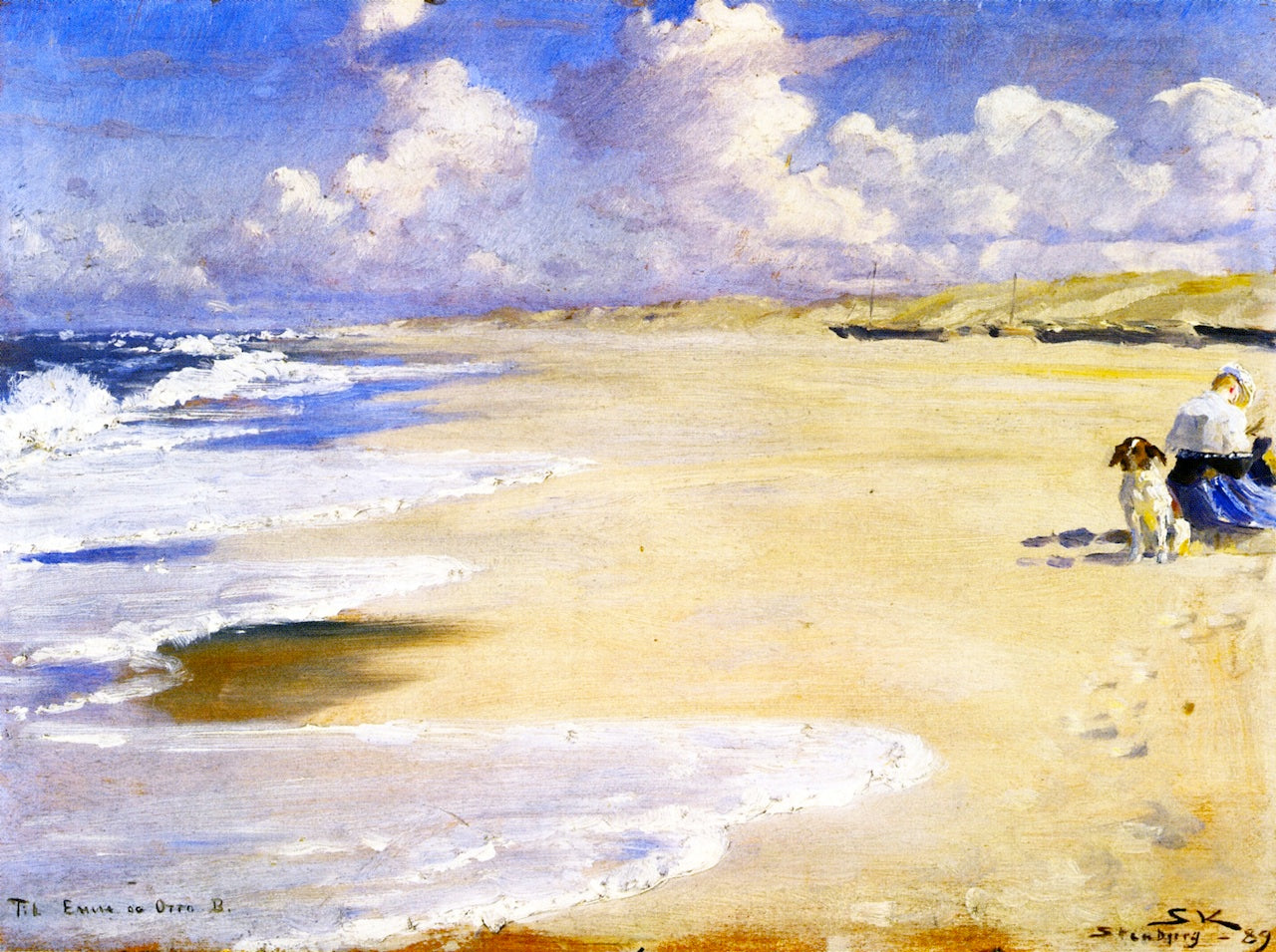 Peder Severin Kroyer Marie Krøyer Painting on the Beach at Stenbjerg 1889 Fine Art Print