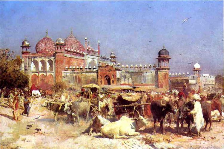 Edwin Lord Weeks Market Place at Agra 1882 Fine Art Print