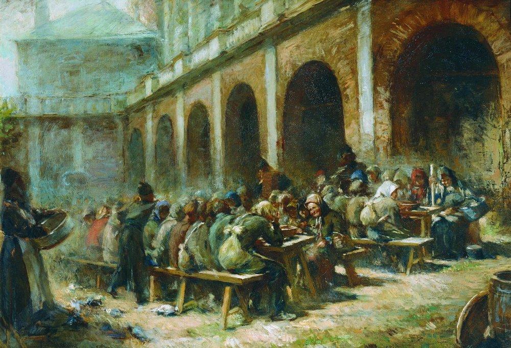 Konstantin Makovsky Meal of Pilgrims in the Trinity Lavra of St. Sergius 1875 Fine Art Print