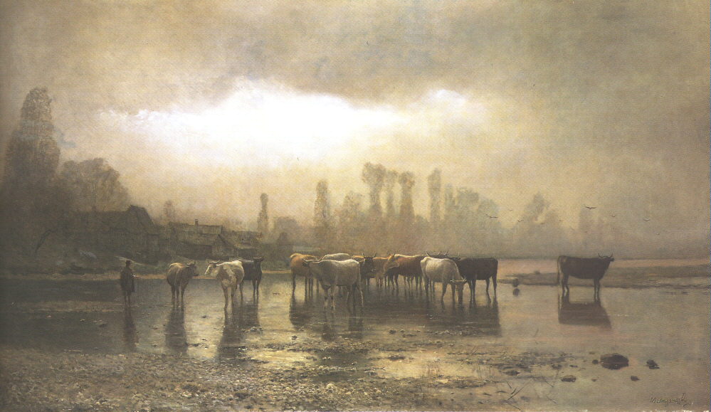 Laszlo Mednyanszky Watering 1880 Fine Art Print