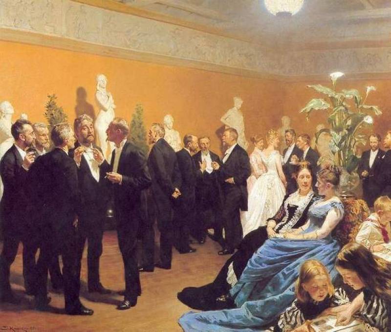 Peder Severin Kroyer Meeting at the Museum 1888 Fine Art Print