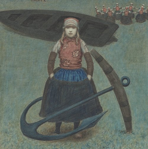 Xavier Mellery Petite Fille a Marken 1880 Fine Art Print
