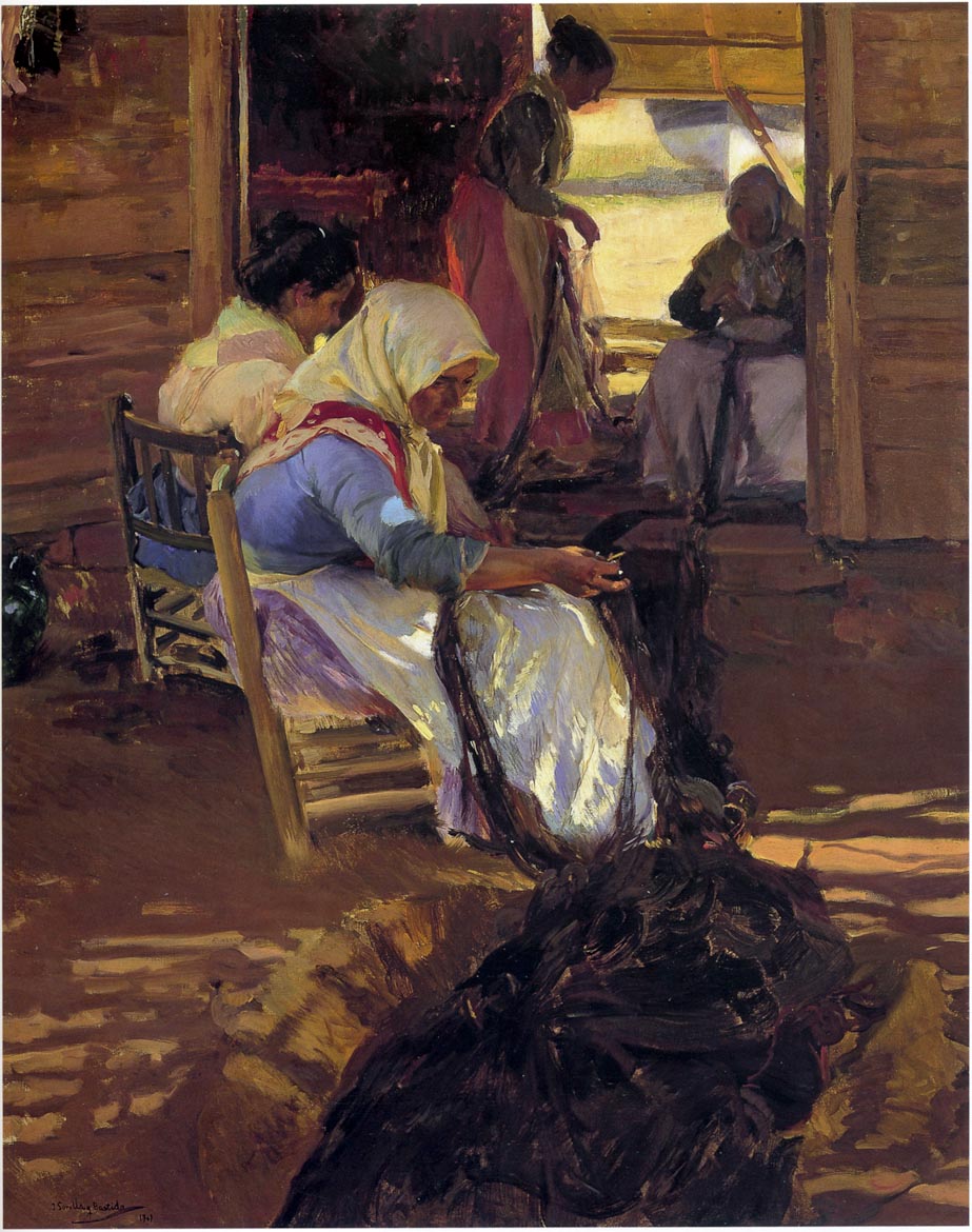 Joaquín Sorolla Mending Nets 1901 Fine Art Print