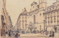 Rudolf von Alt Michaelerplatz and carbon market in Vienna 1844 Fine Art Print