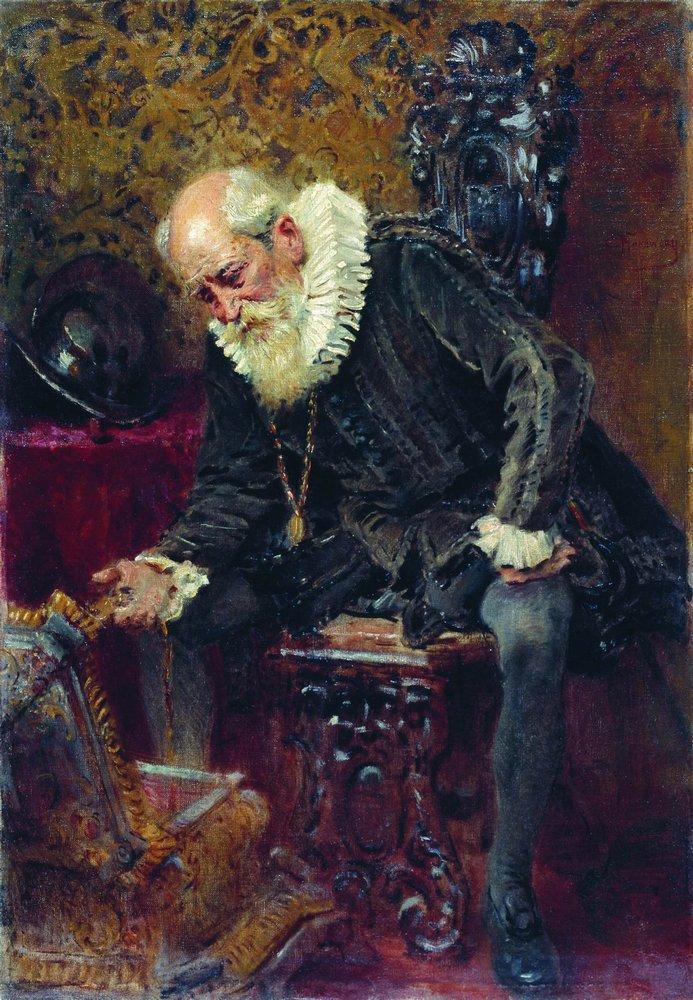 Konstantin Makovsky Miserly Knight 1830 Fine Art Print