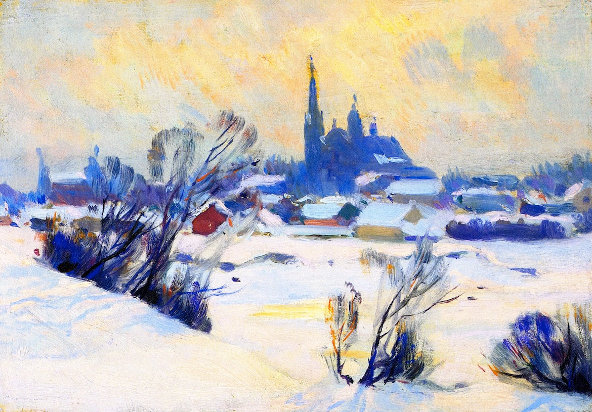 Clarence Gagnon Misty Day in Winter, Baie-Saint-Paul 1915 Fine Art Print