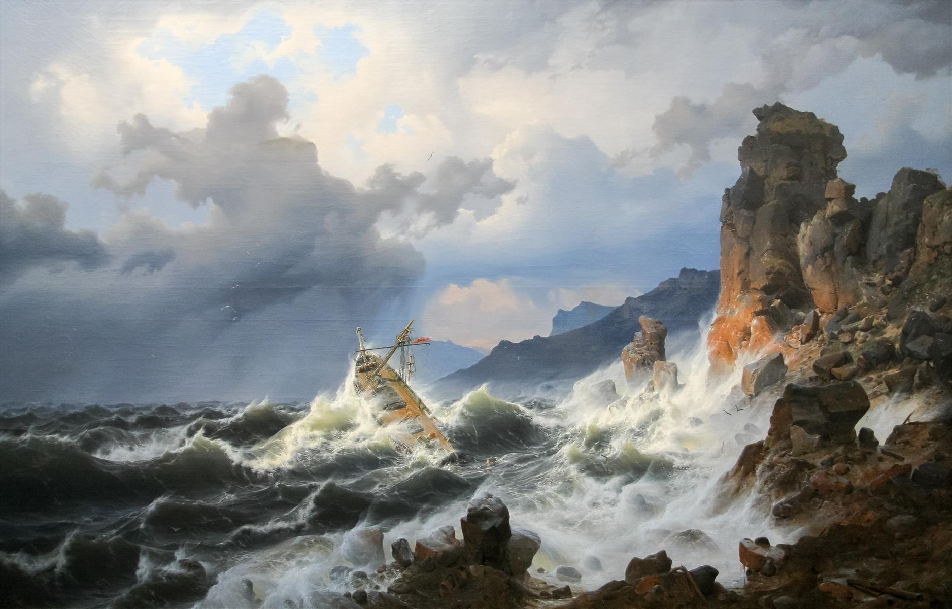 Andreas Achenbach Storm at Sea off the Norwegian Coast 1837 Fine Art Print