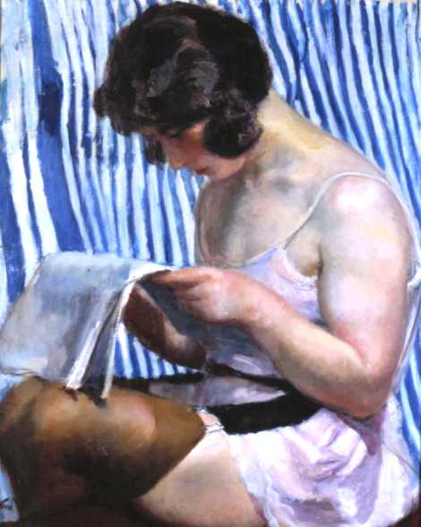 Wojciech Weiss Model Reading a Newspaper 1923 Fine Art Print