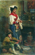 Konstantin Makovsky Models waiting for Artist (basking Italians) 1904 Fine Art Print