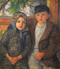 Nikolay Bogdanov Belsky Models 1945 Fine Art Print