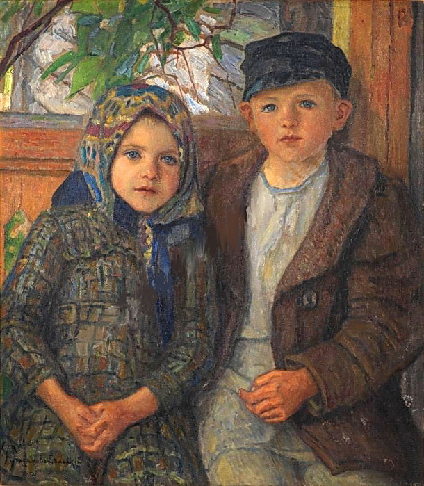 Nikolay Bogdanov Belsky Models 1945 Fine Art Print