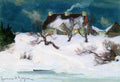 Clarence Gagnon Moonlight, Île d'Orléans 1922 Fine Art Print
