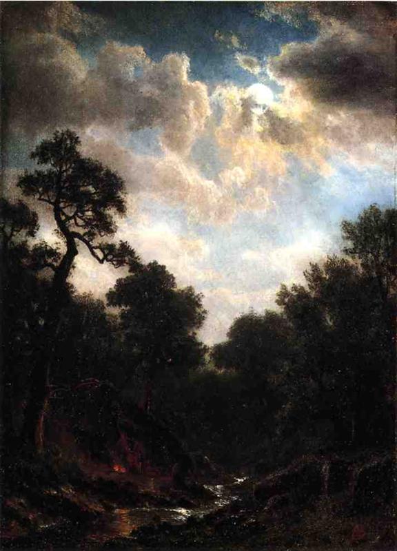 Albert Bierstadt Moonlit Landscape 1866 Fine Art Print