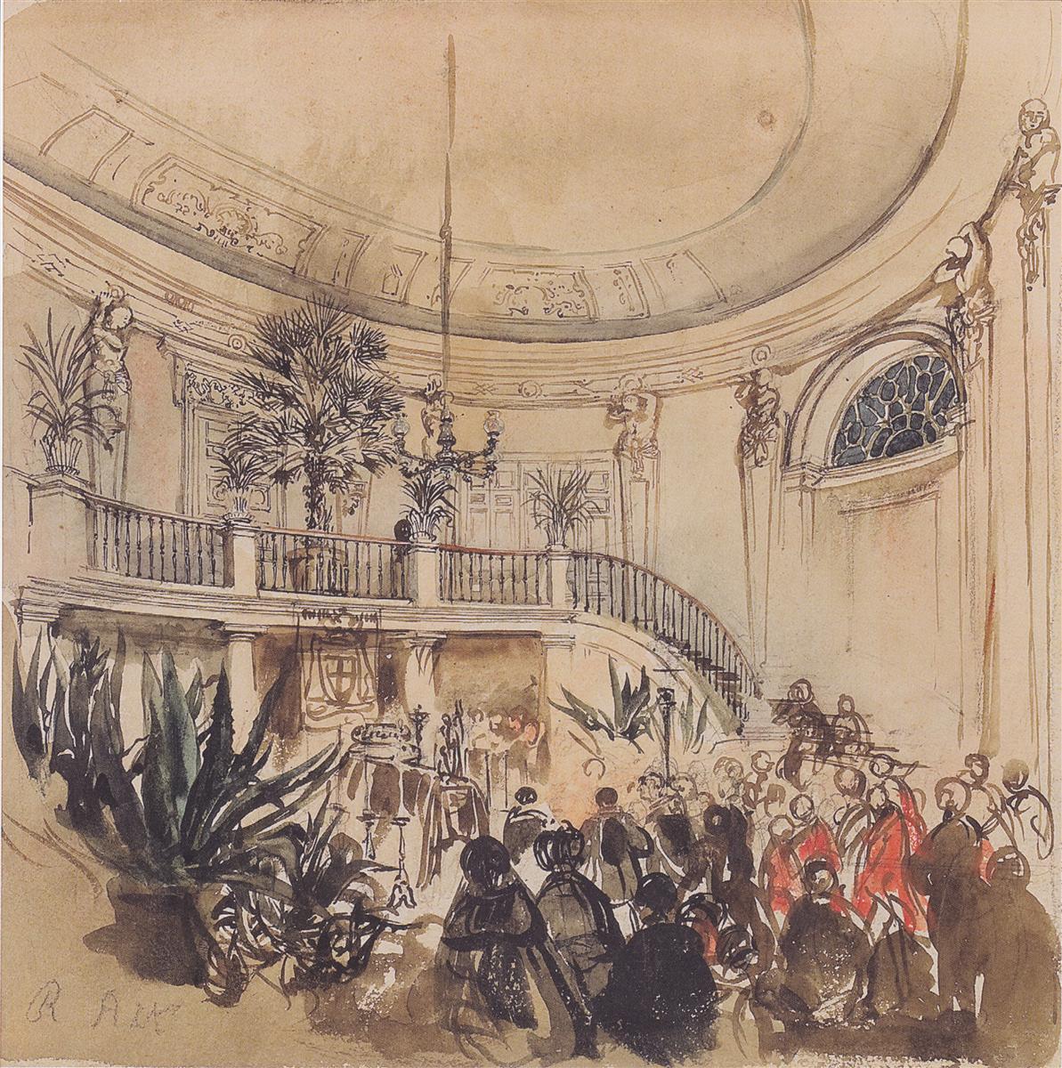 Rudolf von Alt Mortuary in a Palace 1850 Fine Art Print