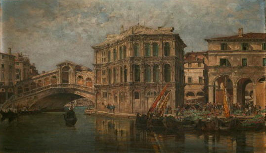 Antonietta Brandeis Most Rialto a Palác Camarlenghi V Benátkách 1910 Fine Art Print