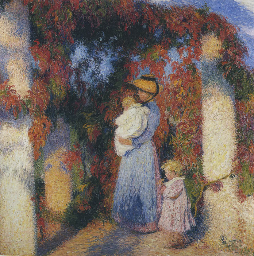 Henri Martin Mother and Child in Pergola at Marquayrol 1920 Fine Art Print