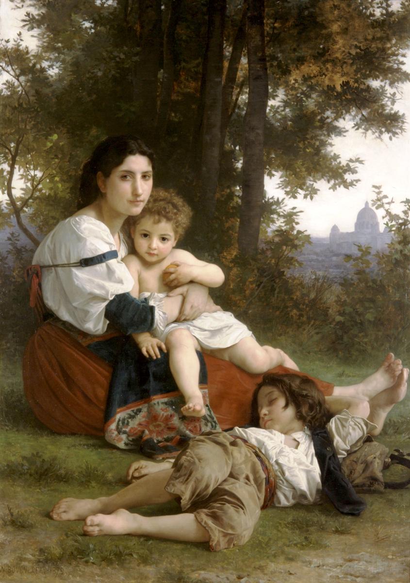 William-Adolphe Bouguereau Mother and Children 1879 Fine Art Print