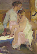 Joaquín Sorolla Mother and daughter, Valencia beach 1916 Fine Art Print