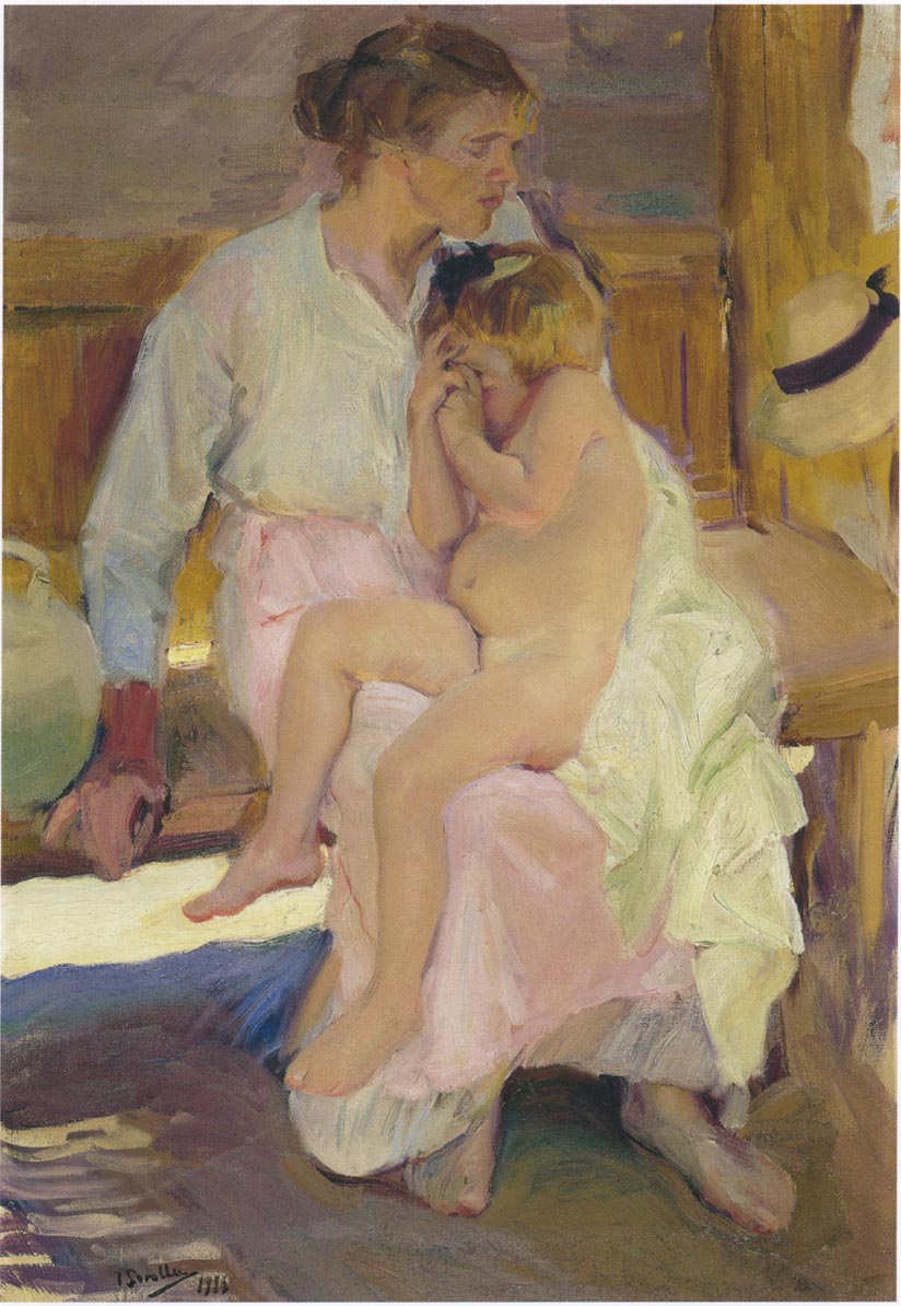 Joaquín Sorolla Mother and daughter, Valencia beach 1916 Fine Art Print