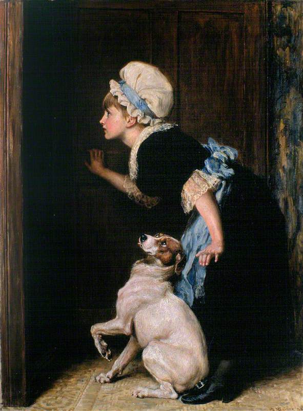 Briton Riviere Mother Hubbard 1882 Fine Art Print