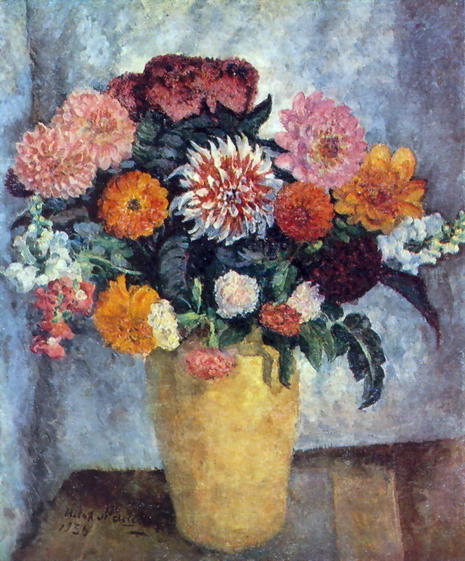 Ilya Mashkov Motley Bouquet in a Clay Jar 1936 Fine Art Print
