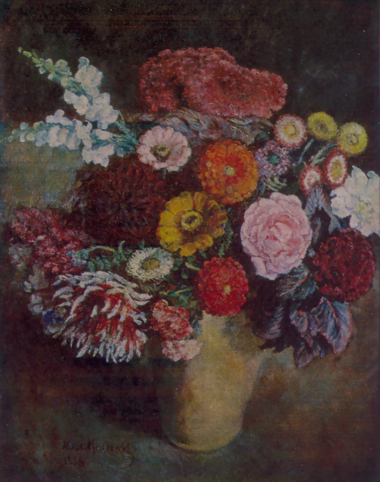Ilya Mashkov Motley Bouquet on a Dark Background 1936 Fine Art Print