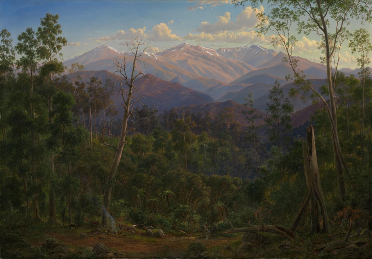 Eugene von Guerard Mount Kosciusko, seen from the Victorian border (Mount Hope Ranges) 1866 Fine Art Print