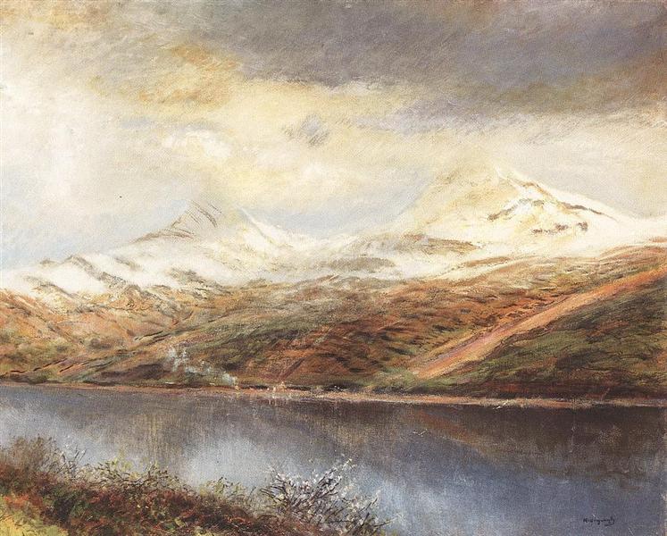Laszlo Mednyanszky Mountain Landscape with Lake 1912 Fine Art Print