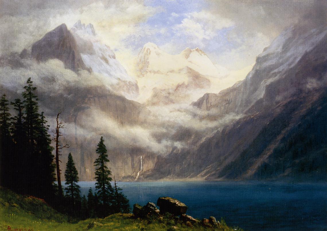 Albert Bierstadt Mountain Scene 1879 Fine Art Print