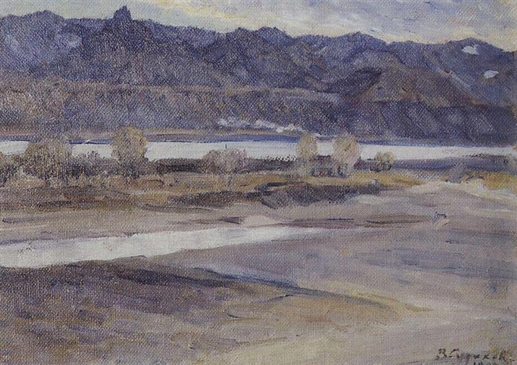Vasily Surikov Mountains near Krasnoyarsk 1909 Fine Art Print