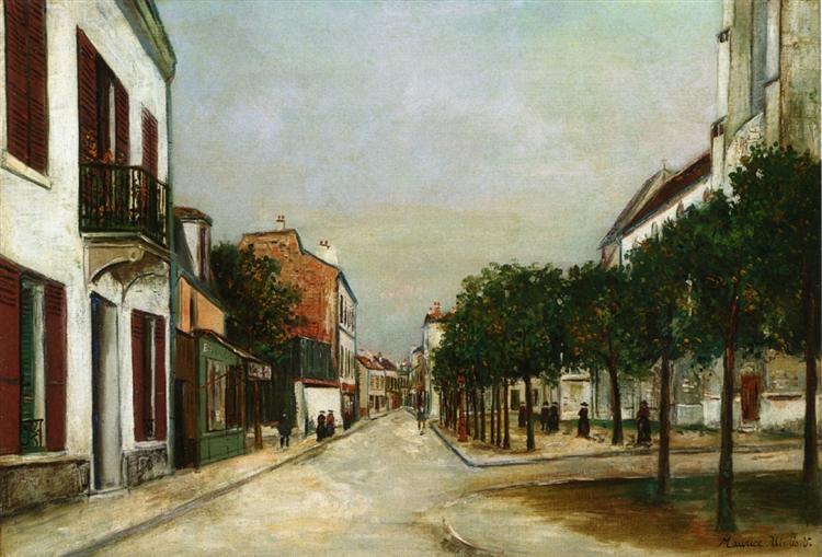 Maurice Utrillo Moutier street and square de la Mairie 1924 Fine Art Print