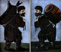 Niko Pirosmani Workers with a Barrel (Diptych) 1912 Fine Art Print
