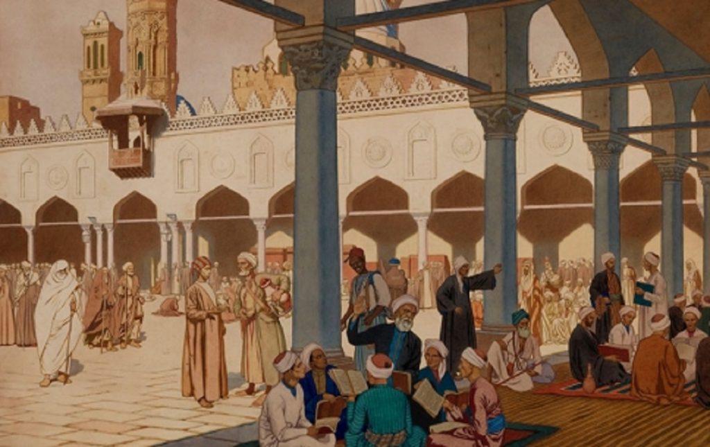 Ivan Bilibin Courtyard of Al-Azhar Mosque and University Complex in Cairo 1900 Fine Art Print