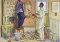 Carl Larsson My friends, the Carpenter and the Painter 1909 Fine Art Print