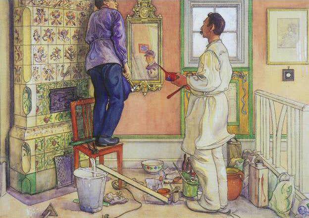 Carl Larsson My friends, the Carpenter and the Painter 1909 Fine Art Print