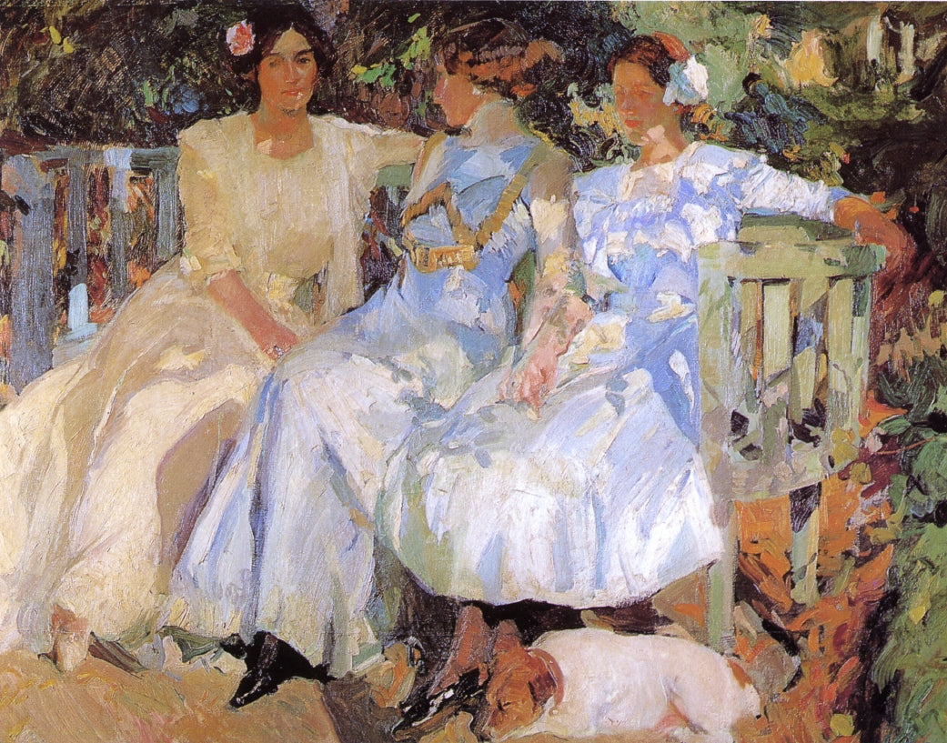 Joaquín Sorolla My Wife and Daughters in the Garden 1910 Fine Art Print