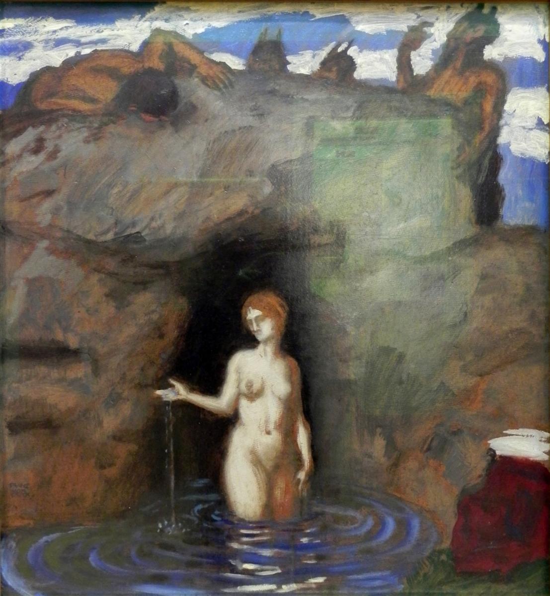 Franz Stuck Naiad and Faun 1911 Fine Art Print