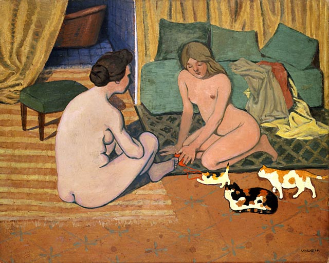 Felix Vallotton Naked Women with Cats 1898 Fine Art Print