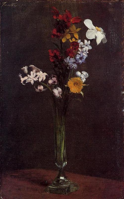 Henri Fantin-Latour Narcisses Hyacinths and Nasturtiums 1871 Fine Art Print