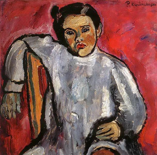 Pyotr Konchalovsky Natasha on a Chair (Portrait of N. P. Konchalovskaya in Childhood) 1910 Fine Art Print