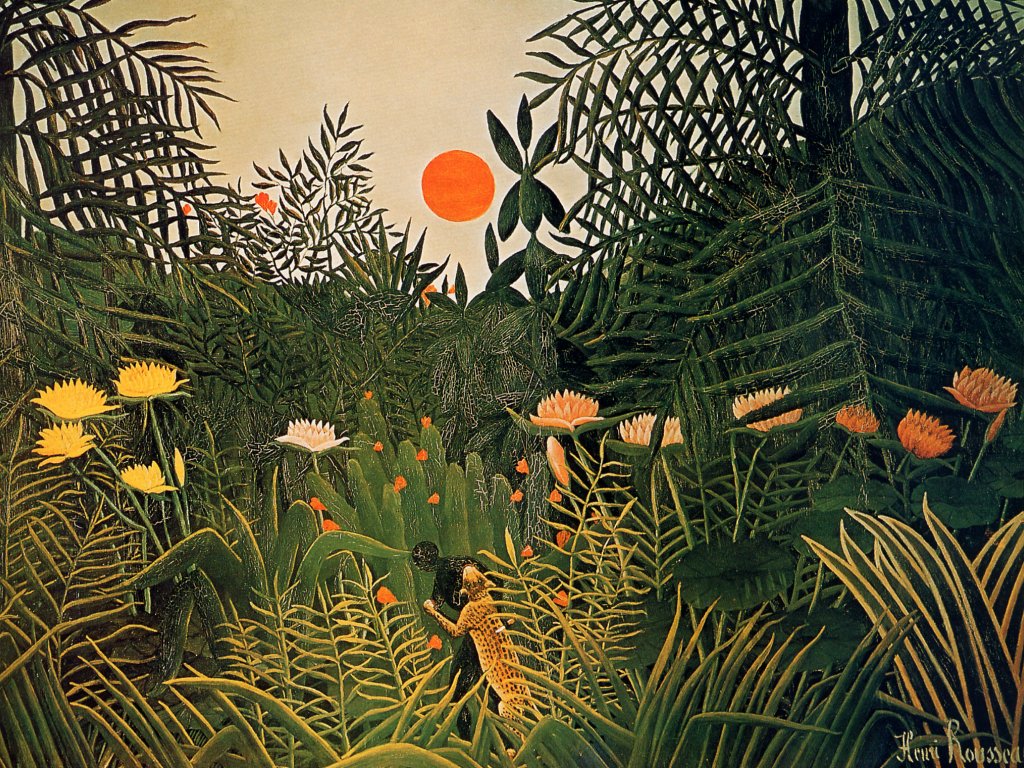 Henri Rousseau Black Man Attacked by a Jaguar 1910 Fine Art Print