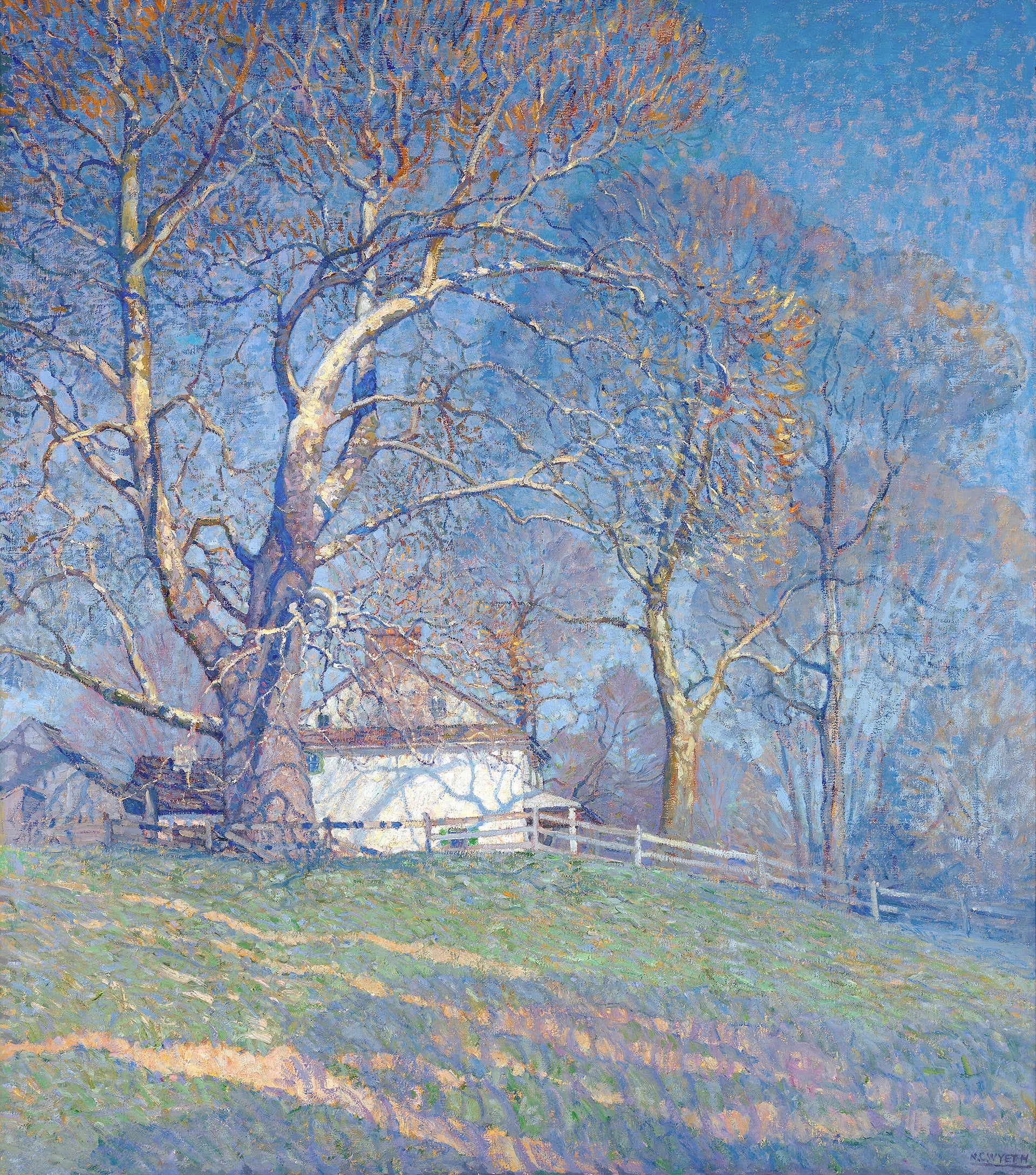 {{ product_title }} Fine Art Print | {{ product_vendor }} Jakero77 Newell Convers Wyeth Buttonwood Farm 1920 Homestead Trees Fine Art Print Art Print  Jakero77